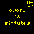 Yellow pixelated text and heart symbol on black background, with 'every 18 minutes' repeated side-by-side.