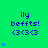 Green background with blue text 'ily beffts! <3<3<3' and animated heart sequences on the left side of each frame.