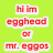 A static image divided into four quadrants with distinct text and background colors, featuring pixelated red text on green, black, and orange backgrounds.