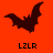 Four pixelated dark brown bat silhouettes on bright orange background, each with 'LZLR' text below, arranged in two with one gray on the right
