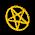 Golden circular and star-shaped symbols in various configurations on a black background, transitioning through multiple states.