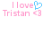 Pixelated text and symbols in pink and blue on white background, with one version featuring a heart symbol replacing the 'o' in 'love'.