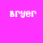Four display the word 'Bryer' in white pixelated text on varying purple backgrounds, with each showing a distinct background shade