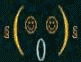 Animated sequence of a stylized face with golden curved brackets, two circular eyes, and a white oval mouth against dark teal background.