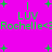 A bright pink background features green text and plus symbols arranged in a repeating pattern with 'LUV' and 'Rochelle<3' visible.