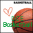 Pixelated icon shows a basketball with green text 'DCE Basketball' and a pink heart outline on white background.