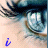 A 3x2 contact sheet of six animated frames showing a close-up of blue eyes with long eyelashes and the text "i guess i need you baby" in blue cursive font across three rows.