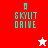 Pixelated 'SKYLIT DRIVE' text with a small icon above, displayed on red and pink backgrounds featuring star symbols.