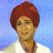 A pixelated image of a person with red hair wearing a white shirt against a blue background, next to green text reading 'OriginalIcons.com' on a dark green background.