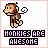 Pixel art monkey icon with text 'MONKIES ARE AWESOME' in varying color schemes across six