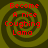 Red text reading 'Become A nice Coughing Lama' on a green spiral background with four identical arranged in a