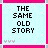 A 3x3 contact sheet of pixelated animated frames showing text-based story progression with pink borders and light blue backgrounds.