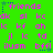 Green background with pink text and blue stars; repeated patterns of 'friends' above of letter pairs, some with small star icons