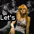Four- of pixelated images with text overlays: top-left shows a blonde woman in a white top, top-right a group of five people, bottom-left two people, bottom-right a group of six people, all with text reading Let's Start With A Riot Paramore