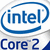 Intel Core 2 logo variations displayed in a with subtle color and background differences across four