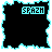 Four 48x48 pixel animated frames arranged in a 2x2 contact sheet showing the word 'SPAZH' on black backgrounds with cyan outlines, each frame positioned differently within its cell.