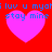 Red background with four pink hearts and blue text reading 'i luv u myki luv u myk stay mine' in pixelated font.