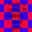 Pixelated text 'i love u carly N babby i love you' repeated on a blue and red checkered background with shifting diamond shapes.