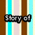 Pixelated text on a striped background with partial visibility of the phrase "Story of my LIFE!!!!!".