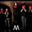 Animated sequence showing a figure in dark clothing with red hair performing hand gestures against a dark arched background, with text elements changing across frames.