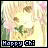 Pixelated static image of a character in white clothing with pink flowers and green foliage, featuring text at the bottom.