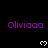 Purple text "Olivia" with four 'a's appears in a pattern above white pixelated hearts on black background, partially cropped at bottom right