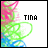 A static icon with "TINA" text, green swirls, and pink/blue splatters on a white background.