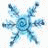 Pixelated snowflake icon with blue and white tones on a white background, paired with text reading "Winter Cutie!" in pixelated font on solid blue.