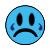 A 4x3 contact sheet of blue sad face emoji frames with varying tear positions and quantities, showing an animation sequence where tears move from the eyes to below the mouth.