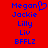 Blue pixelated text on red background with one instance of 'Megan' featuring a heart symbol replacing the letter O.