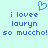 Light cyan background with blue pixelated text and a heart symbol above the text.