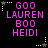 Pixelated text in pink and white on black background with star and dot corner decorations.