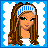 Pixel art contact sheet with four quadrants showing a cartoon woman and motivational text phrases on blue backgrounds.