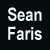 A 50x50 pixel animated contact sheet of Sean Faris featuring four grayscale portrait frames with text overlay on a dark background.