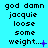 Pixelated text on cyan background with animated purple symbols changing from plus to cross to colon next to 'weight...' in three