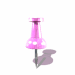 Four pink pushpin icons arranged in a , each with metallic silver pins and soft gray shadows on white background