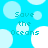Pixelated blue background with white circles and repeated 'Save the Oceans' text in teal.