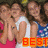 six pixelated images showing people in various group and solo poses with overlaid text phrases like "PIX", "OF", "BEST", "LOVE YA!", and "2007!"