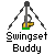 13 identical pixel-art icons showing a swingset with a yellow and green figure, each labeled "Swingset Buddy" below
