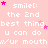 Pink background with repeated white text and pink stars, featuring 'smile: the 2nd best thing u can do w/ur mouth' in pixelated font.