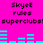 Pixelated text and cyan bar graphs on a bright pink background, with repeated phrases and animated bar movements.