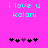 Pixelated cyan text on bright pink background with five black and purple heart icons below, showing animation change in heart positions.