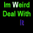 Animated contact sheet showing 7 frames of a green text-based buddy icon with changing letter colors and red slash symbols on black background.