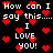 Pixelated black background with white text and red heart symbols repeating in a pattern