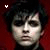 nine identical portraits with a red background, featuring small white and red symbols above each portrait