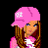 Pixelated cartoon character with pink cap and long brown hair in a 2x2 contact sheet showing text variations on dark gray backgrounds.