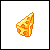 Animated contact sheet of a cheese slice icon with evolving text labels, showing frame-by-frame changes in text and slight variations in the cheese's appearance.