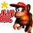 Pixelated icon features Donkey Kong character with red cap, brown fur, and orange chest patch next to yellow star and red text.
