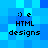 Pixelated blue background with four identical sections displaying a smiley face and text