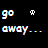 Pixelated static icon with multicolored text and a white skull symbol on black background.